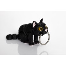 Bitty Beasts 3D Print Keychain - Cat (Melns) - Atslēgu piekariņš / Somas piekariņš