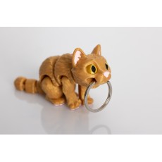 Bitty Beasts 3D Print Keychain - Cat (Brūns) - Atslēgu piekariņš / Somas piekariņš
