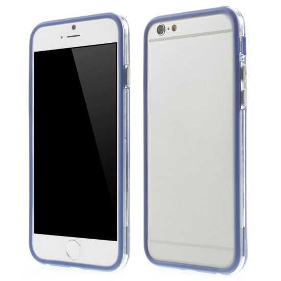PC TPU Hybrid Bumper Case priekš Apple iPhone 6s 6 4.7 inch - Deep Blue - silikona / plastmasas sānu apvalks bampers