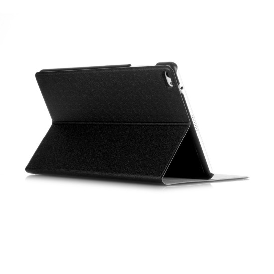 Sand-like Texture Stand Leather Case for Huawei MediaPad T2 10 Pro (FDR-A01L / A04L / A01w / A03L) - Black - sāniski atverams maciņš ar stendu (ādas maks, grāmatiņa, leather book wallet case cover stand)