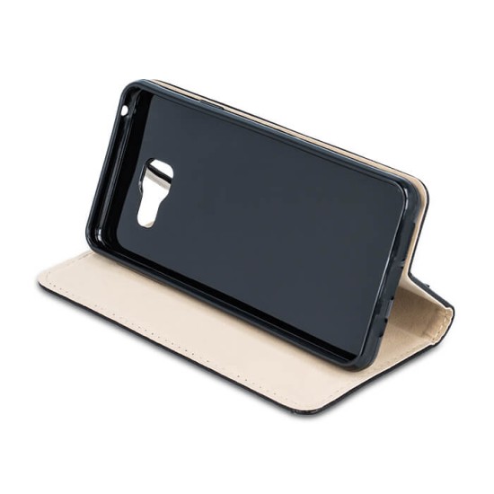 GreenGo Smart Modus Magnet book case priekš LG K4 (2017) M160 - Melns - sāniski atverams maciņš ar stendu (ādas maks, grāmatiņa, leather book wallet case cover stand)