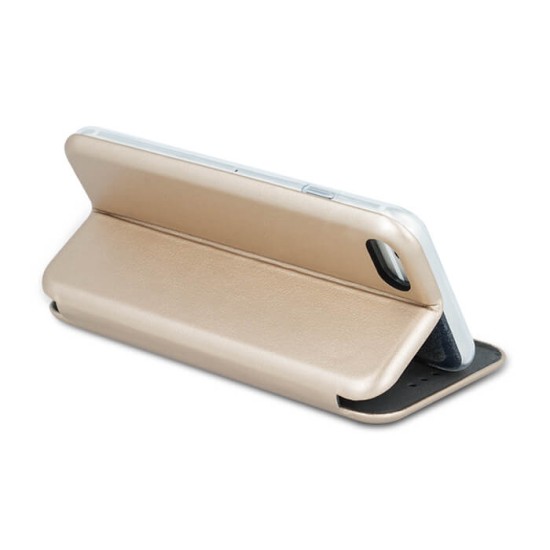 Beeyo Book Diva priekš Huawei Y5 II (Y5 2) / Y6 II (Y6 2) Compact - Zelts - sāniski atverams maciņš ar stendu (ādas maks, grāmatiņa, leather book wallet case cover stand)