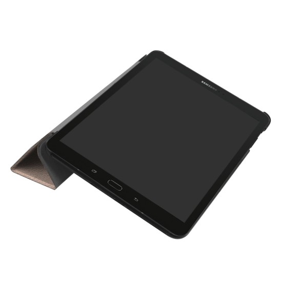 Tri-fold Stand PU Leather Case priekš Samsung Galaxy Tab S3 9.7-inch T820 / T825 - Rose Gold - sāniski atverams maciņš ar stendu