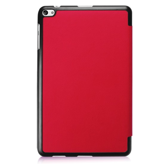Tri-fold Stand PU Smart Auto Wake/Sleep Leather Case priekš Huawei MediaPad T2 10 Pro (FDR-A01L / A04L / A01w / A03L) - Red - sāniski atverams maciņš ar stendu