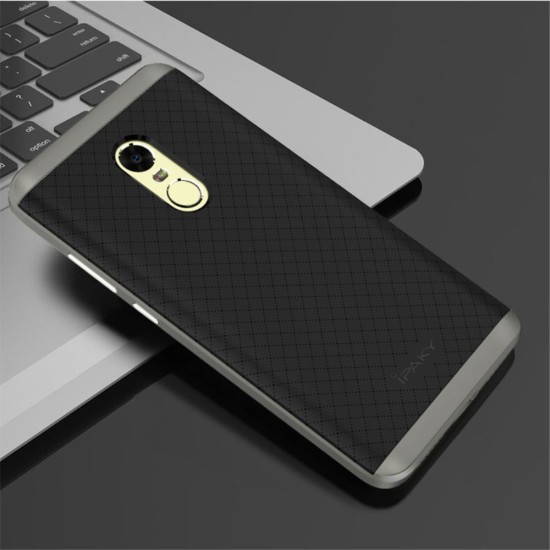 IPAKY 2-Piece PC Frame and TPU Phone Case for Xiaomi Redmi Note 4 / Note 4X - Grey - silikona ar plastikas rāmi aizmugures apvalks (bampers, vāciņš, TPU silicone cover, bumper shell)