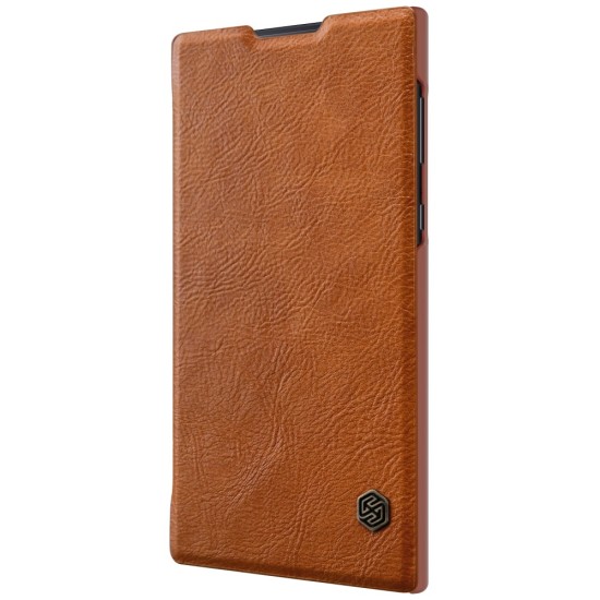 NILLKIN Qin Series Card Slot Flip Leather Mobile Shell priekš Sony Xperia L1 G3311 / G3312 - Brūns - sāniski atverams maciņš (ādas maks, grāmatiņa, leather book wallet case cover)
