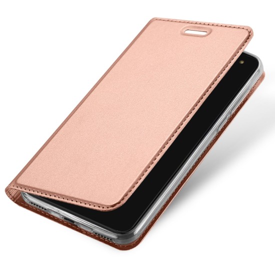 Dux Ducis Skin Pro series priekš Huawei Y6 (2017) - Rozā Zelts - sāniski atverams maciņš ar magnētu un stendu (ādas maks, grāmatiņa, leather book wallet case cover stand)