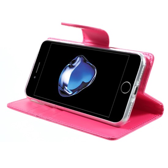 Mercury Bravo Flip Case priekš Apple iPhone X / XS - Rozā - sāniski atverams maciņš ar stendu (ādas grāmatveida maks, leather book wallet cover stand)