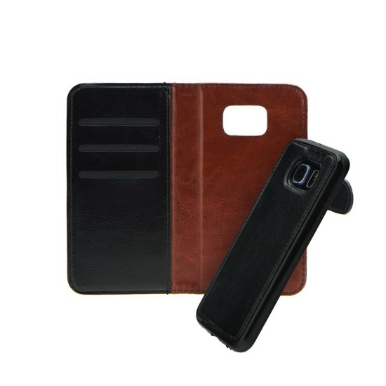 Twin 2in1 priekš LG K10 (2017) M250 - Melns - sāniski atverams maciņš ar magnētisku silikona aizmugures apvalku (eko ādas maks, grāmatiņa, leather book case wallet cover)