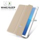 Translucent Tri-fold Stand PU Smart Auto Wake/Sleep Leather Case priekš Huawei MediaPad M3 Lite 10 - Gold - sāniski atverams maciņš ar stendu