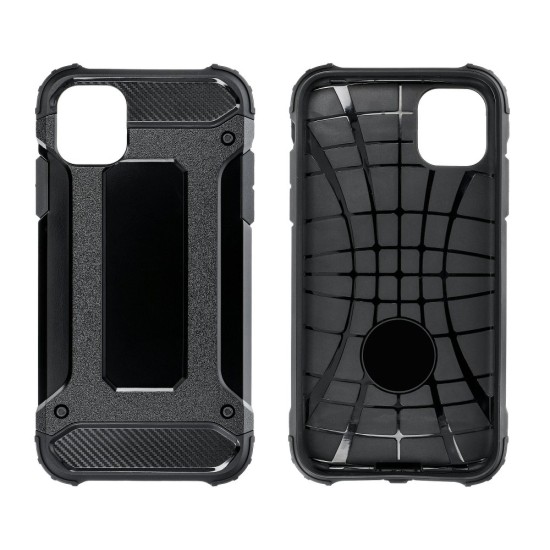 Forcell Armor Case priekš Huawei Y6 (2018) - Melns - triecienizturīgs silikona aizmugures apvalks (bampers, vāciņš, slim TPU silicone case shell cover, bumper)