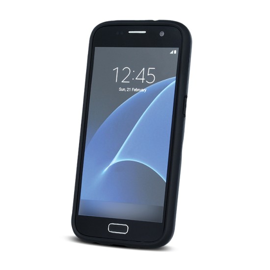 GreenGo Defender Card Case priekš Samsung Galaxy J3 (2016) J320 - Melns - triecienizturīgs silikona aizmugures apvalks (bampers, vāciņš, slim TPU silicone case shell cover, bumper)