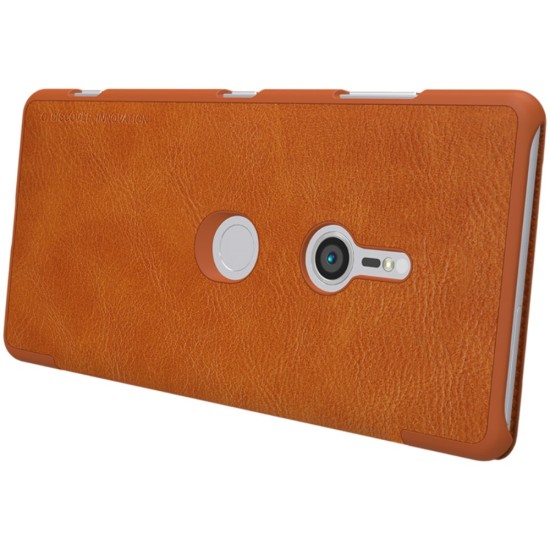 NILLKIN Qin Series Card Holder Leather Case для Sony Xperia XZ3 H9436 - Коричневый - чехол-книжка (кожаный чехол книжка, leather book wallet case cover)