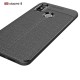 Litchi Skin PU Leather Coated TPU Mobile Phone Case for Xiaomi Mi 8 - Melns - ādas imitācijas triecienizturīgs silikona aizmugures apvalks (maciņš, bampers, vāciņš, slim cover, bumper, back case)