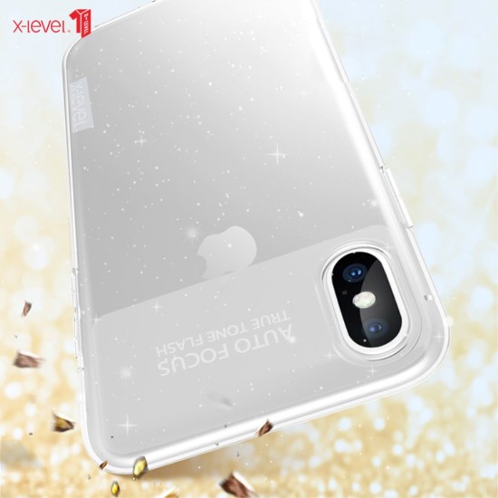 X-LEVEL Rainbow Series Soft TPU Case priekš Apple iPhone XS Max - Curspīdīgs - silikona aizmugures apvalks (bampers, vāciņš, slim TPU silicone case cover, bumper)