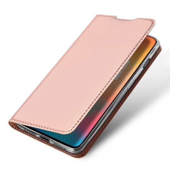 Dux Ducis Skin Pro series priekš OnePlus 6T - Rozā Zelts - sāniski atverams maciņš ar magnētu un stendu (ādas maks, grāmatiņa, leather book wallet case cover stand)