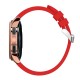 20mm Twill Texture Silicone Watchband Strap - Sarkans - silikona siksniņas (jostas) priekš pulksteņiem
