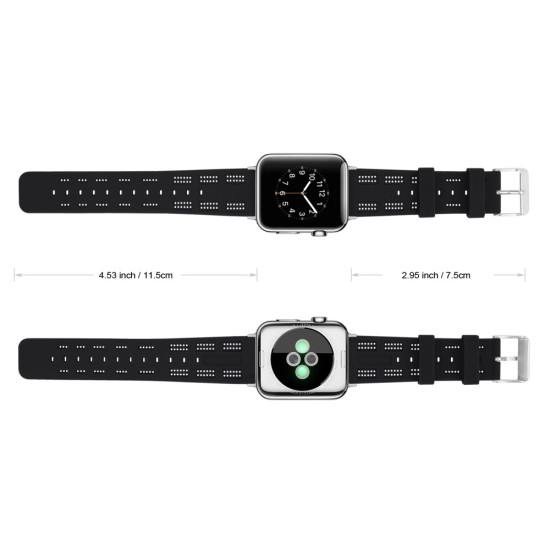 Soft Silicone Wrist Strap priekš Apple Watch 38 / 40 / 41 mm - Melns - silikona siksniņas (jostas) priekš pulksteņiem