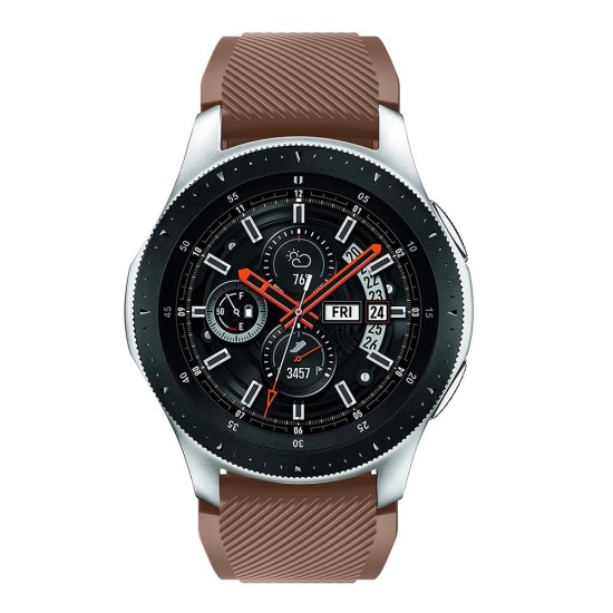 22mm Twill Texture Silicone Watchband Strap - Коричневый - силиконовый ремешок для часов
