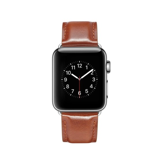 Top Layer Crazy Horse Texture Cowhide Leather Watch Band для Apple Watch 38 / 40 / 41 mm - Светло Коричневый - ремешок для часов из натуральной кожи