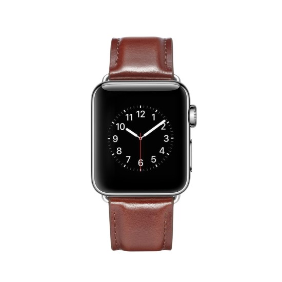 Top Layer Crazy Horse Texture Cowhide Leather Watch Band для Apple Watch 38 / 40 / 41 mm - Тёмно Коричневый - ремешок для часов из натуральной кожи