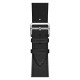 Genuine Leather Watch Wrist Bracelet priekš Apple Watch 42 / 44 / 45 mm / Ultra 49 mm - Melns - dabīgas ādas siksniņas (jostas) priekš pulksteņiem