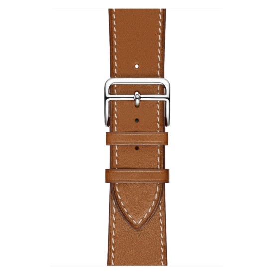 Genuine Leather Watch Wrist Bracelet priekš Apple Watch 42 / 44 / 45 mm / Ultra 49 mm - Brūns - dabīgas ādas siksniņas (jostas) priekš pulksteņiem