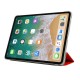 Tri-fold PU Smart Auto Wake/Sleep Leather Case priekš Apple iPad Pro 11 (2018) / Air 4 (2020) / Air 5 (2022) / Air 11 (2024) - Sarkans - sāniski atverams maciņš