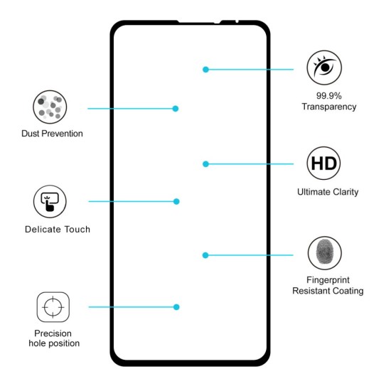 HAT PRINCE Full Glue Full Size Tempered Glass Screen Protective Film priekš Xiaomi Mi Mix 3 - Melns - Ekrāna Aizsargstikls / Bruņota Stikla Aizsargplēve (Full screen size curved)