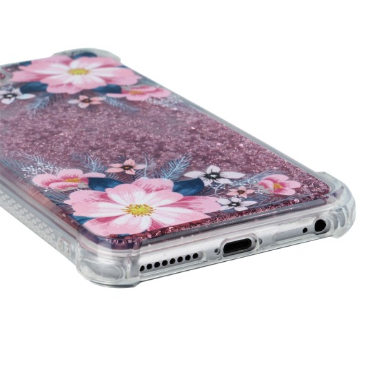 Liquid Shock Proof Flower1 Back Case priekš Samsung Galaxy A6 PLus (2018) A605 - silikona / plastikāta aizmugures apvalks (bampers, vāciņš, cover, bumper)