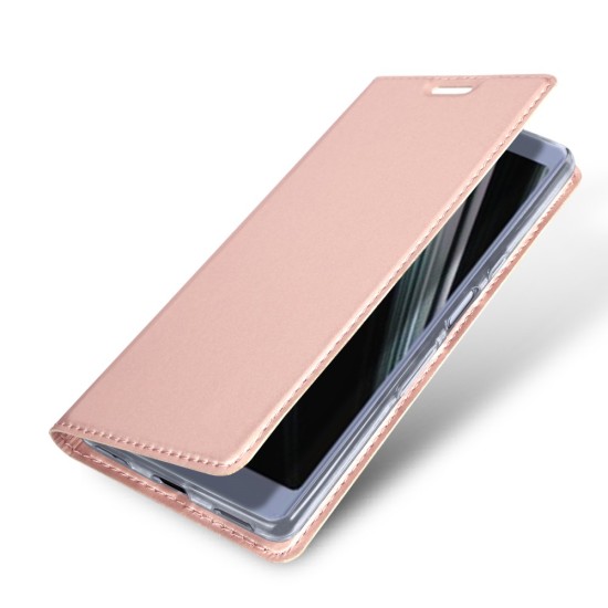 Dux Ducis Skin Pro series priekš Sony Xperia L3 I4312 - Rozā Zelts - sāniski atverams maciņš ar magnētu un stendu (ādas maks, grāmatiņa, leather book wallet case cover stand)