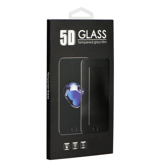 5D Full Glue Tempered Glass screen protector film guard priekš Huawei P20 Lite - Melns - Ekrāna Aizsargstikls / Bruņota Stikla Aizsargplēve (Full screen size curved)