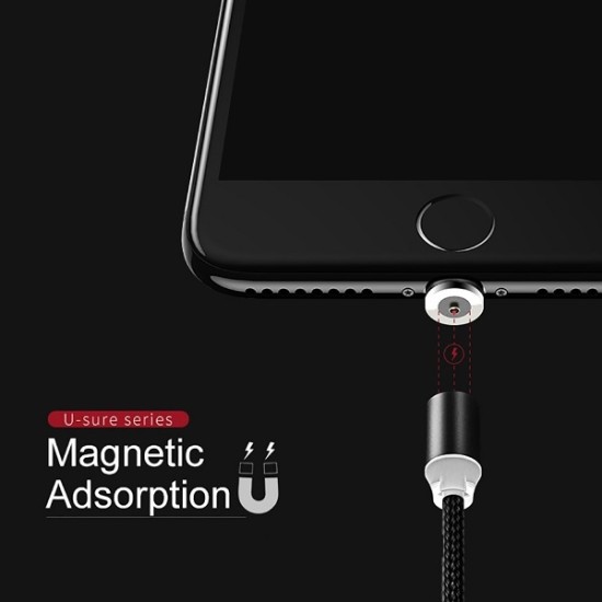 Usams 1M U-Sure Magnet US-SJ294 2.1A USB to Micro USB cable - Чёрный - microUSB кабель / провод для зарядки