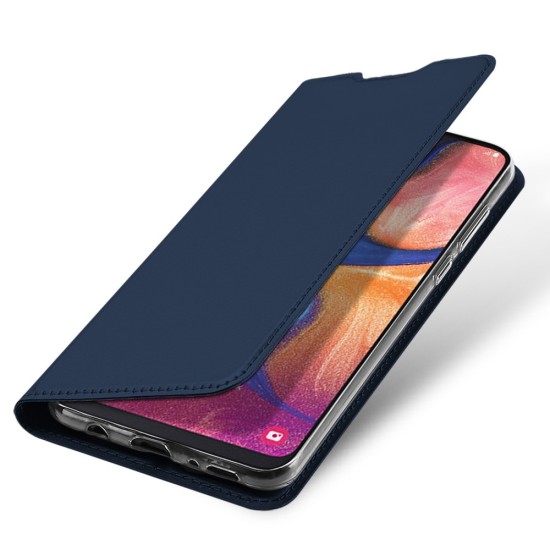 Dux Ducis Skin Pro series priekš Samsung Galaxy A20e A202 - Tumši Zils - sāniski atverams maciņš ar magnētu un stendu (ādas maks, grāmatiņa, leather book wallet case cover stand)