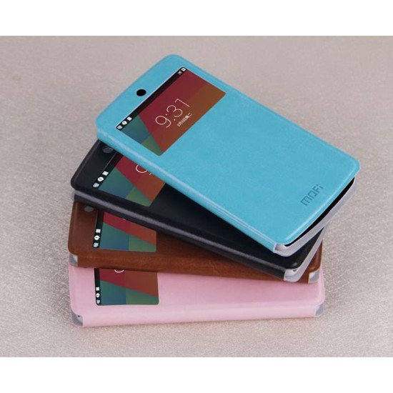 Mofi Hui priekš LG D820 / D821 Google Nexus 5 - Rozā - sāniski atverams maciņš ar lodziņu un stendu (ādas maks, grāmatiņa, leather book wallet case cover stand)