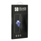 5D Full Glue Tempered Glass screen protector priekš Samsung Galaxy A80 A805 - Melns - Ekrāna Aizsargstikls / Bruņota Stikla Aizsargplēve (Full screen size curved)