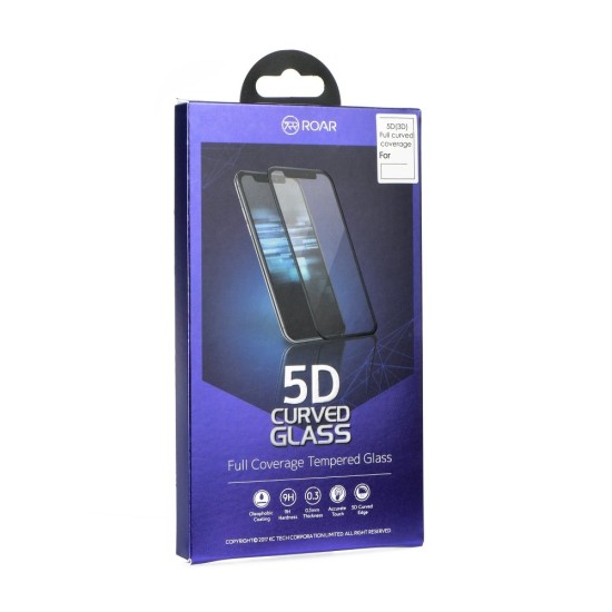RoarKorea 5D Full Glue Tempered Glass screen protector priekš Apple iPhone 11 Pro Max / XS Max - Melns - Ekrāna Aizsargstikls / Bruņota Stikla Aizsargplēve (Full screen size curved)