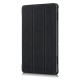 Tri-fold Stand PU Smart Auto Wake/Sleep Leather Case priekš Lenovo Tab E10 X104 - Melns - sāniski atverams maciņš ar stendu