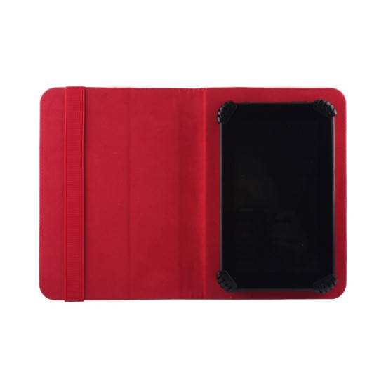 Universal Book Case Orbi Stand Cover priekš 9-10 inch Tablet PC - Melns / Sarkans - Universāls sāniski atverams maks planšetdatoriem ar stendu (ādas grāmatiņa, leather book wallet case cover stand)