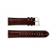 20mm Crocodile Texture Genuine Leather Watch Strap Replacement - Brūns - dabīgas ādas siksniņas (jostas) priekš pulksteņiem