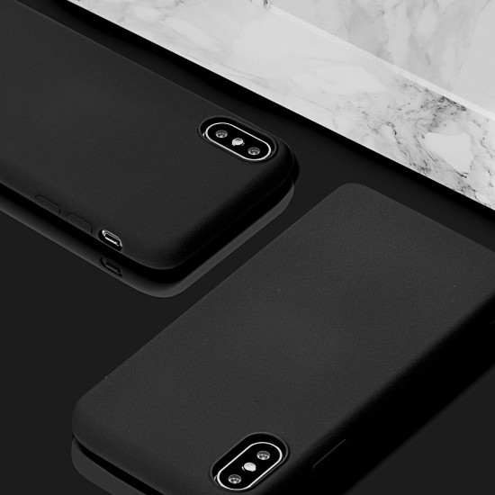 Forcell Silicone Lite Back Case priekš Xiaomi Redmi Note 8 / Note 8 (2021) - Melns - matēts silikona aizmugures apvalks / vāciņš