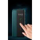 Smart View Window Touch Slide Wake / Sleep PU Leather Book Case priekš Huawei P40 - Tumši Zaļš - sāniski atverams mākslīgas ādas maciņš ar lodziņu