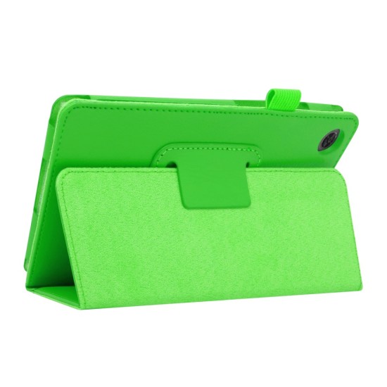 Litchi Texture PU Leather Tablet Case priekš Lenovo Tab M8 TB-8505 / TB-8506 3rd Gen - Zaļš - sāniski atverams mākslīgas ādas maciņš ar stendu