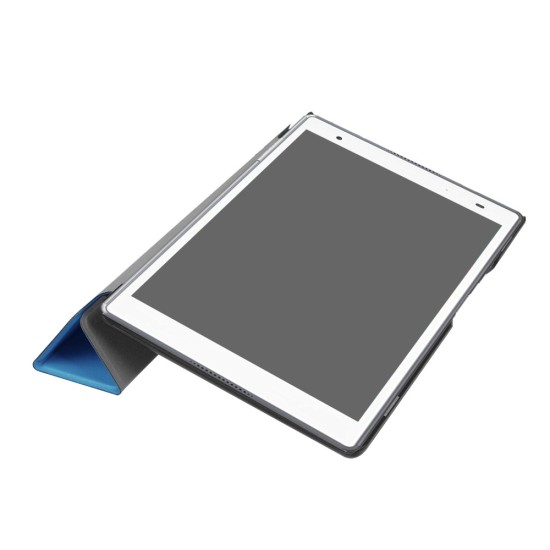 Tri-fold Stand PU Smart Auto Wake/Sleep Leather Case priekš Lenovo Tab 4 8.0 TB-8504 - Gaiši Zils - sāniski atverams maciņš ar stendu