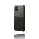 Double Card Slots PU Leather Coated PC Back Case для Samsung Galaxy A71 A715 - Чёрный - чехол-накладка из искусственной кожи с двумя кармашками для карт