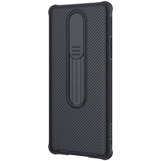 Nillkin CamShield Slide Camera Back Hard Case Cover priekš OnePlus 8 - Melns - plastikas aizmugures apvalks / bampers ar kameras aizsargmehānismu