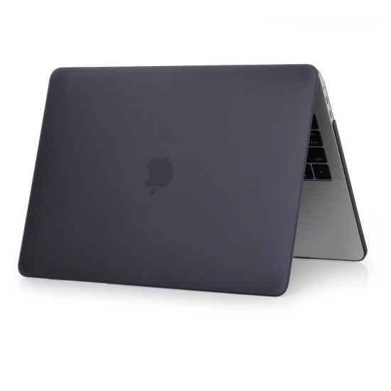 Matte Plastic Protective Case priekš Apple MacBook Pro 13-inch (2016 - 2022) A1706 / A1708 / A1989 / A2159 / A2251 / A2289 / A2338 - Melns - matēts plastikas no abām pusēm apvalks / maciņš