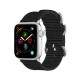 Nylon Canvas Smart Watch Replacement Strap priekš Apple Watch 38 / 40 / 41 mm - Melns - neilona siksniņas (jostas) pulksteņiem