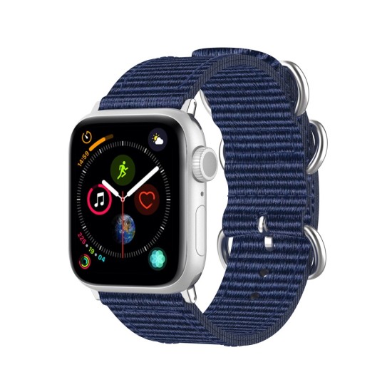 Nylon Canvas Smart Watch Replacement Strap priekš Apple Watch 38 / 40 / 41 mm - Tumši Zils - neilona siksniņas (jostas) pulksteņiem