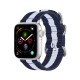 Nylon Canvas Smart Watch Replacement Strap priekš Apple Watch 42 / 44 / 45 mm / Ultra 49 mm - Zils / Balts - neilona siksniņas (jostas) pulksteņiem